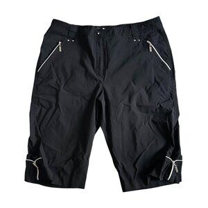 Jamie Sadock Women's Sz 16 Black Stretch Bermuda Shorts With Zipper